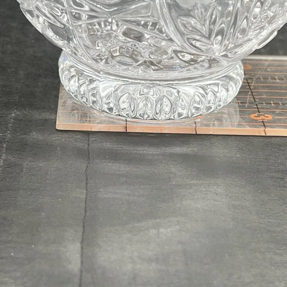 NIB Vintage AnnaHutte 24% Lead Crystal Bowl - Scalloped/Sawtooth Germany- 4